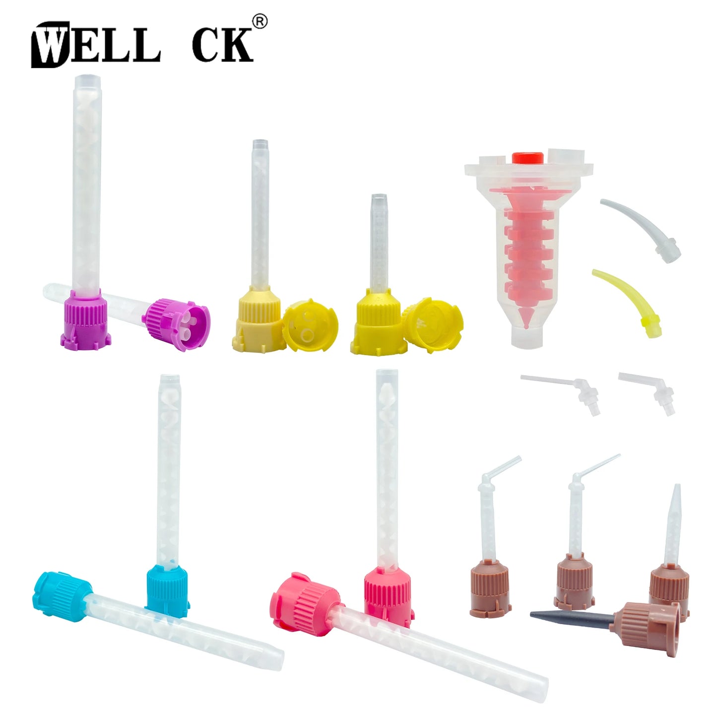 50Pcs Dental Materials Dentistry Silicone Rubber Conveying Mixing Head Disposable Impression Nozzles Mixing Tips Mixing Tube