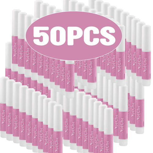 50 PCS Nail Glue for Acrylic Nails,Nail Tip Glue Professional Nail Glue False Nail Tips Glue Broken Nails Adhesive Super Bond