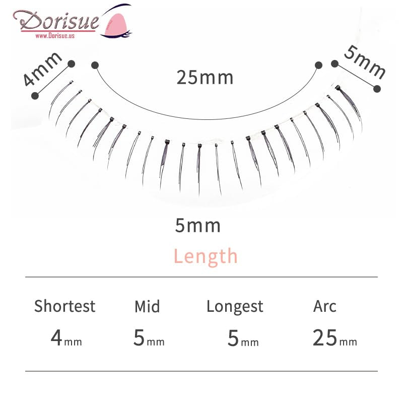 Bottom False Eyelashes - Natural Lower Lashes 4-5Mm for under Eye Enhancement, Professional Makeup Artist Choice, 4 Pairs (E1)